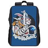 Lustiger Sport Outdoor Freizeit Camping Trekking USB Tasche Rucksäcke Kunst Design Lustige Cartoon Astronaut Kaninchen Alien für Geschenke Pre, Schwarzes Design 2, O