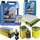 Filter Set Inspektionspaket 6 Liter Liqui Moly Motoröl Longtime High Tech 5W-30 MANN-FILTER Innenraumfilter Kraftstofffilter Luftfilter Ö