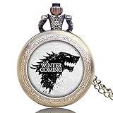 Herren Taschenuhr Game of Thrones Uhren Vintage Klassische Halskette Quarz Taschenuhr Einzigartiges Geschenk für M