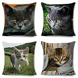 Kissenbezüge,Moderne Dekorative Kissenbezug mit Unsichtbarem Reißverschluss Velvet,40x40cm Kissenhülle,4er Set Kopfkissenbezug für Sofa Schlafzimmer T