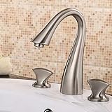 Two-Handed Wheel Kitchen Double Copper Hot and Cold Water Mixing Custom Three-Hole Three-Piece Faucet Without Sp