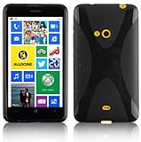 Cadorabo Hülle für Nokia Lumia 625 in Oxid SCHWARZ – Handyhülle aus flexiblem TPU Silikon – Silikonhülle Schutzhülle Ultra Slim Soft Back Cover Case Bump
