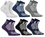 Rainbow Socks - Jungen Mädchen Sneaker Baumwolle Antirutsch Sport Stoppersocken - 6 Paar - Weiß Lila Grau Blau Marino Schwarz Jeans - Größen 30-35