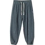 Yikesnt Herrenhose Sommer Dünner Abschnitt Einfarbig Bequem Outdoor Jogging Freizeithose Mit Taschen Und Kordelzug M