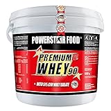 PREMIUM WHEY 90 | 90% Protein i.Tr. | 51% CFM Whey Isolat | Protein aus Weidenmilch | Nur 1% Kohlenhydrate | Muskelaufbau & Abnehmen | Deutsche Herstellung | 5000g | C