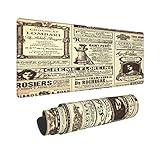 Extra Groß Mauspad mit Genähten Kanten,XXL-90 x 40 x 0.3cm,Vintage Newspapers Historisches Monster Wordpress,Schreibtisch Mat Personalisiert für Die Arbeit Spiel Büro Computer Laptop