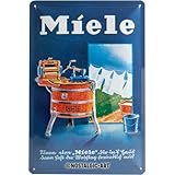 Nostalgic-Art Retro Blechschild, Miele – Waschbottich – Geschenk-Idee für Nostalgie-Fans, aus Metall, Vintage-Design zur Dekoration, 20 x 30