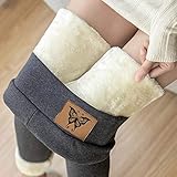 Thermoleggins Damen Lang High Waist Winterleggings Dicke Warme Thermohose Winter Jogginghose Gefüttert Strumpfhosen Elastische Fitnesshose Yogahosen Ski Kaschmirhose Plüsch Legging