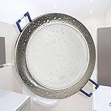 LED Einbau-Strahler silber rund 7 Watt warmweiß für Bad und Außen – GU10 Einbau-Leuchte IP44 230V Ø70mm Bohrloch – Sauna Dusche Dach-Üb
