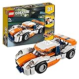 LEGO 31089 Creator Rennwagen, Speedboot oder klassischer Rennwagen, 3-in-1 Bauset, Fahrzeuge für Kinder ab 7 J