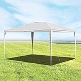 Boeguez Pavillon Wasserdicht 3x4m Gartenpavillon, Stabiles Partyzelt Festzelt Weiß Ohne Seitenteile UV-Schutz für Markt Camping Hochzeiten F