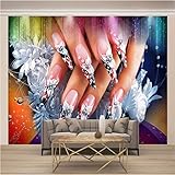 Msrahves tapeten 3d Modern Mode Fingernägel Nail Art Wohnzimmer Schlafzimmer Büro Flur Dekoration Wandbilder XXL Moderne WanddekoTapete Vliestapete Betontapete Modern Tap