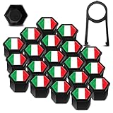 SkinoEu 20 x Radschrauben Radmuttern Felgenschloss Muttern Kappen Radmutternabdeckungen Radschraubenkappen Radmutternkappen Kunstsoff Abdeckungen Universal 17 mm Italien Flagge NC 30