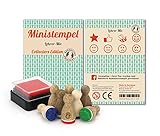 Stemplino Stempel Lehrer Stempelset Holzstempel für Lehrer Lobstempel Smiley Bienchen Like Stern original inkl. Stempelk