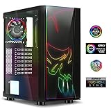 Spirit Of Gamer - Ghost ONE - PC Gamer ATX/MATX Gehäuse - Gehärtetes Glas Front und Wand - 1 Lüfter RGB LED 120mm - RGB LED : 60 Modi - Aura/MSI Mystic/ASROCK Kompatibel (Ghost ONE)