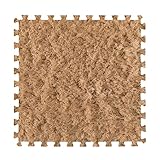 BCDALN Braune Und Hellgraue Kombinierte Spleiß-Fußmatten, Jede Größe 30 * 30 cm, Cake Velvet Spleiß-Fußmatten, rutschfeste Matten Für Wohnzimmer, Couchtisch, Nachttisch-Tepp