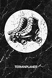 TERMINPLANER: Rollschuh Skater Kalender 70er Jahre Party Terminkalender - Vintage Rollschuhe Wochenplaner Retro Roller Skates Wochenplanung Vintage Taschenkalender Oldschool To-Do Liste T