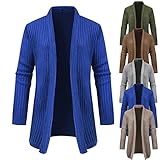 ZYYM Herren Strickjacke Lange Strickpullover Slim Fit Cardigan mit Stehkragen Sweater Winter Sweatshirt Longsleeve Pulli Grobstrick Basic Strickjacke Strickpullover Strick-Sweatshirt-Cardig