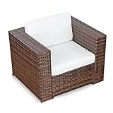 XINRO® (1er Premium Lounge Sessel - Lounge Sofa Gartenmöbel günstig Loungesofa Polyrattan XXL Rattan Sessel - In/Outdoor - handgeflochten - mit Kissen - b