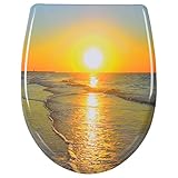 WOLTU 2439 WC Deckel mit Absenkautomatik, Duroplast, Fast Fix/Schnellbefestigung, Toilettendeckel, WC Sitz, mit Motiv inkl. Montag