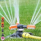 Rasensprenger, Garten Sprinkler Automatische 360 Grad Rotierende, Wasser Sprenger Bewässerungssystem für Rasen, Pflanzen, Blumen, Gemü