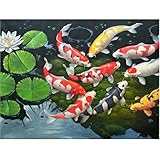 Quata Handicrafts Diamant-Stickerei für Karpfenteich, zum Selbermachen von Fischen, Koi und L