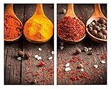 Allstar Glasabdeckplatten Curry 2er Set - 2er Set, Kochplattenabdeckung für Glaskeramik-Kochfelder, Gehärtetes Glas, 30 x 0.8 x 52 cm, Mehrfarbig