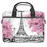 Frankreich-Tapete Eiffelturm Laptop-Tasche 14,5 Zoll Aktentasche Laptop Schultertasche Messenger Bag Laptop Tragetasche Computer und Tablet Taschen für Damen und H
