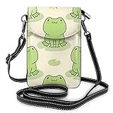 Kleine Umhängetasche mit niedlichem Frosch-Motiv, für Handy, Geldbörse, Kartenhalter, Tasche mit verstellbarem Riemen für D