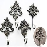 LS-LebenStil 2 Wandhaken Antik Grau 15cm Metall Garderobenhaken Wand-Garderob