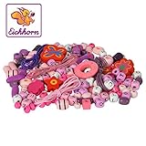 Eichhorn 100003425 - Holzperlen-Set Buchstaben, ca. 190-tlg., bunt, versch. Farben und Formen, inkl. Schnüren und Verschlüssen,