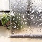 3D Laser Tulpe statische Privatsphäre Fensterfolie, mattiert Schlafzimmer Balkon Büro UV-Schutz Hausglastür dekorative Folie X 45x100