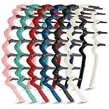 6 Farben Zickzack Haifisch Zahn Haarkamm Stirnbänder Eingewickelt Tuch Harte Haarbänder Wellen Form Kunststoff Haarband Haarschmuck für Frauen Mädchen (Entzückendes Muster)