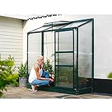 Ida 1300 Alu-Anlehngewächshaus grün HKP 4mm Balkon-Gewächshaus 1,3 m² inkl. Fundament mit 1 D