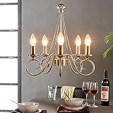 Lindby Kronleuchter 'Marnia' (Retro, Vintage, Antik) in Bronze aus Metall u.a. für Wohnzimmer & Esszimmer (5 flammig, E14) - Pendelleuchte, Hängelampe, Lüster, Lampe, Deckenleuchte, Deckenlamp