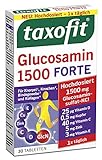 taxofit® Glucosamin 1500 FORTE | Für Knorpel, Knochen, Bindegewebe und Kollagen | 30 Tab
