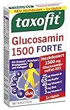 taxofit® Glucosamin 1500 FORTE | Für Knorpel, Knochen, Bindegewebe und Kollagen | 30 Tab