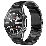 V-MORO Armband Kompatibel für Samsung Galaxy Watch 3 45mm, Keine Lücke Solider Edelstahl Metall Ersatz Uhrenarmband Bracelet Strap Band für Galaxy Watch 3 45mm(Black)