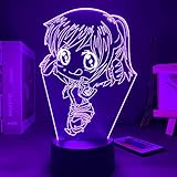 3D Illusion Lampe,3D Nachtlicht Anime Sasha Braus Chibi 3D Lampe Attack on Titan Nachtlicht für Kinder Dekor Led Nachtlicht Weihnachten Geburtstag Geschenk Manga Spielzeug Tischlampe 7 Farb-T