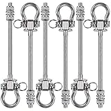 SELEWARE 6er-Pack Schaukel-Aufhänger, Edelstahl-Schwerlast-Schaukelhaken für Holz- und Stahlträger-Yoga-Hängestuhl-Boxsack-Veranda-Schaukel-Sets, 800 kg Tragk