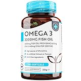 Omega 3 2000 mg – Reines Fischöl aus NACHHALTIGEM Fischfang - HOCHDOSIERT mit 660 mg EPA & 440 mg DHA pro Portion – 240 hochdosierte Kapseln – getestet/zertifiziert in D