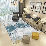Wohnkultur einfach zu säubern Schlafzimmers Auslegware Blue Wohnzimmer Teppich blau unscharfes Muster Retro einfacher Teppich dauerhaft anpassbar Teppichs 140x200cm 4ft 7.1''X6ft 6.7''