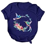 Damen süße Sonnenblume Grafik T Shirts Brief Druck Kurzarm Rundhals Sommer Casual Baumwolle Tees Tops - Plus Size T-Shirt für Frauen Sommer Blume Casual Kurzarm Tees Tops Tunika Tops, 01 blau, Larg