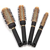 Faletony 4er Set Haarbürsten Salon Profi Haar-Rundbürste Rundkamm Fönbürsten-Styling-Bürsten-Set Zum Salon Styling Pinsel Friseur Werkzeug