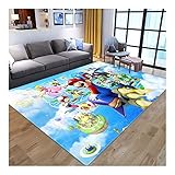 URUNI Spielbereich Teppiche 3D Cartoon Anime Super Mario Muster Teppiche Für Wohnzimmer Schlafzimmer Große Teppich Kinder Kinderzimmer Spiel Bodenmatten (Color : 02, Größe : 120 * 160cm)