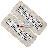 Okaei 2 Stück Wischmopp Bezug (40 cm) - Bodenwischer-Wischbezug für Krankenhäuser & Pflegeeinrichtungen - Wischer-Bezug mit optimalen Gleiteigenschaften für Ergonomisches Arbeiten - Beig