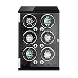 FMOGG Automatische Uhrenbewegerbox 6 Eingebautes Led-Licht Einstellbare Uhrenkissen 5 Rotationsmoduseinstellung Leiser M