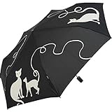 Knirps Regenschirm Slim Duomatic - klein und leicht mit Auf-Zu Automatik - Kitty