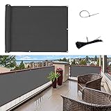 SUNNY GUARD Balkon Sichtschutz Balkonabdeckung HDPE UV-Schutz Windschutz Balkonverkleidung wetterfester mit Kabelbinder,90x400