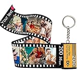 Personalisierte Benutzerdefinierte Kamera Filmrolle Foto Schlüsselbund Schlüsselanhänger,Individuell Key Chain mit Multi Foto Bunt,Einzigartiges Kreatives Geschenk Für Papa Mama Liebhab